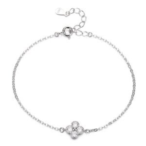 S925純銀鋯石四葉草手鍊・2色